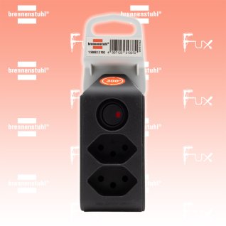 Brennenstuhl cleverLINE Abzweigstecker 2-fach schwarz mit Schalter, drehbar bis 300°